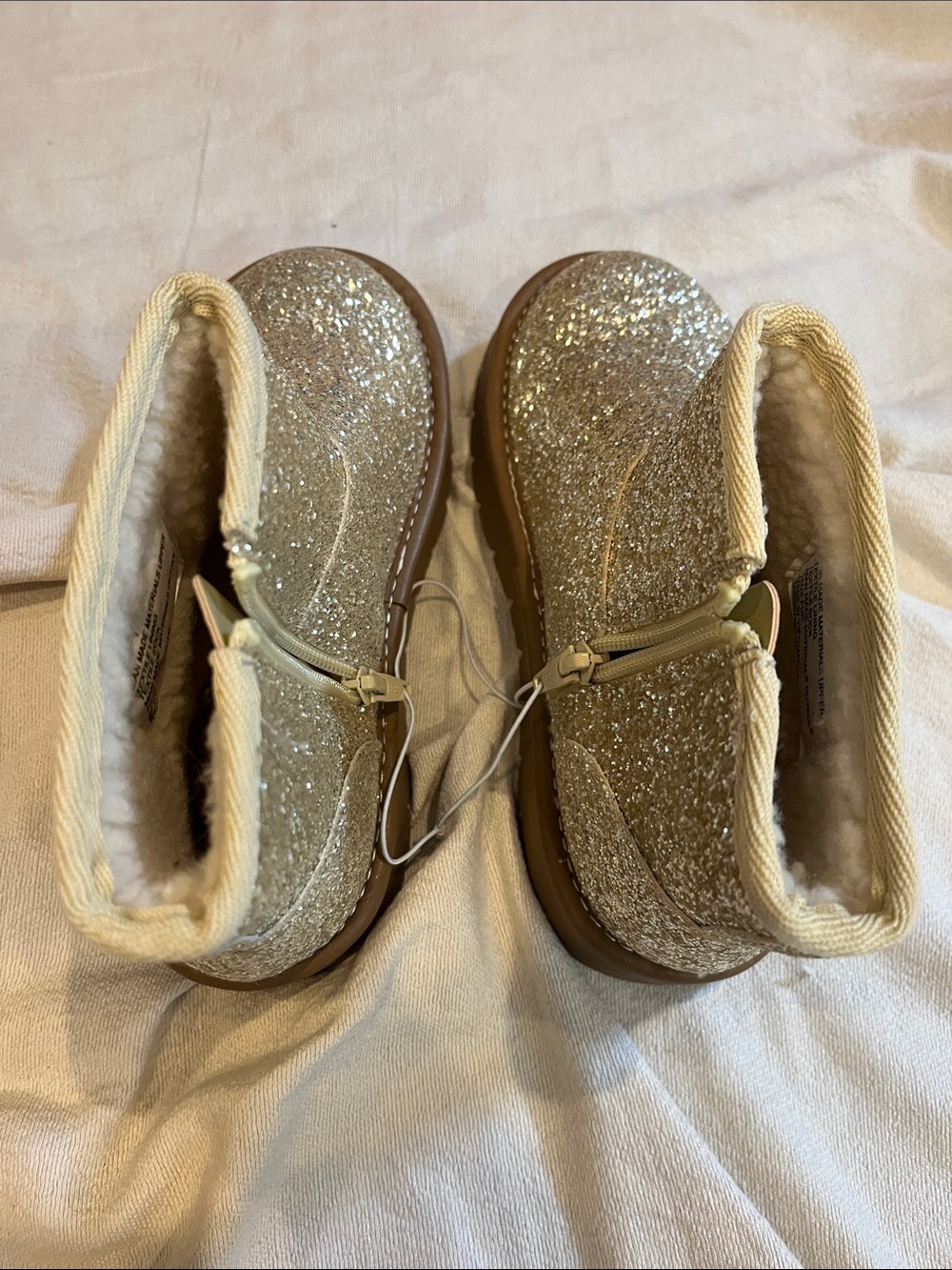 Target Girls Glitter Tan and Brown Winter Boots